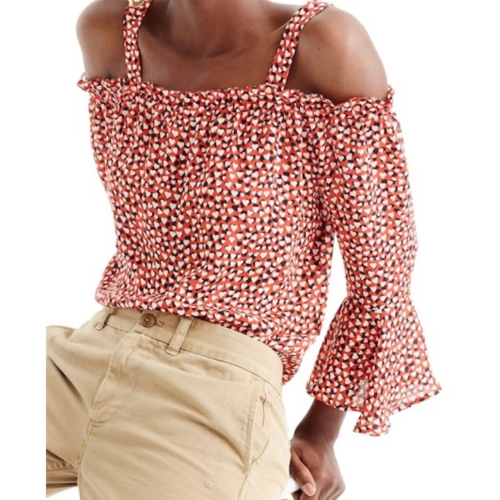 Jcrew heart cold shoulder top